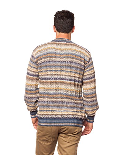 Invisible World Jersey 100% Lana Alpaca Cuello Redondo para Hombre Mar XXL