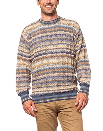 Invisible World Jersey 100% Lana Alpaca Cuello Redondo para Hombre Mar XXL