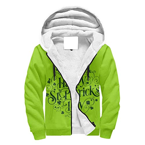 IOVEQG Happy St Patrick's Day - Sudaderas deportivas con cremallera completa y ajuste clásico para hijo