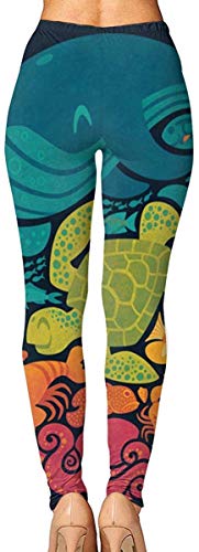 Irener Leggings de Entrenamiento Deportivo con pantalón de Yoga Aquatic Rainbow High Waist Tummy Control Womens Yoga Workout Pantsn