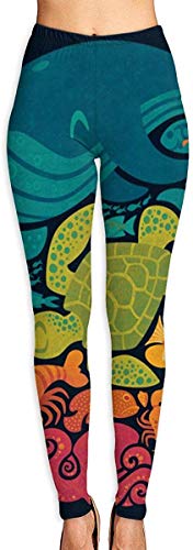 Irener Leggings de Entrenamiento Deportivo con pantalón de Yoga Aquatic Rainbow High Waist Tummy Control Womens Yoga Workout Pantsn