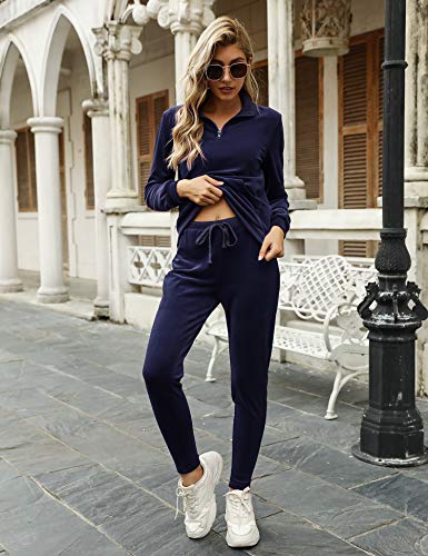 Irevial Conjunto Chándal Mujer de terciopelo, Chándal Deportivo para Mujer 2 Piezas, Ropa Manga Larga de Casa Casual de Otoño Invierno