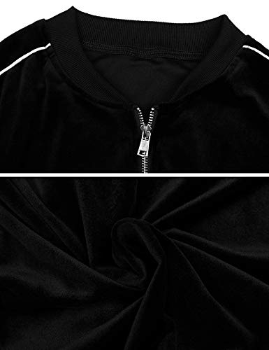 Irevial Conjunto de Chándal para Mujer de algodón,Cómodo Terciopelo Trajes de Manga Larga Chaquetas Deportivas con Cremallera Completa y Pantalones de Cintura Alta, Pijamas Set