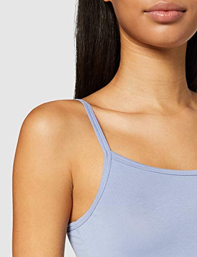 Iris & Lilly BELK024M2 Top de tirantes, Azul/Blanco (Blue Denim/White), L, Pack de 2