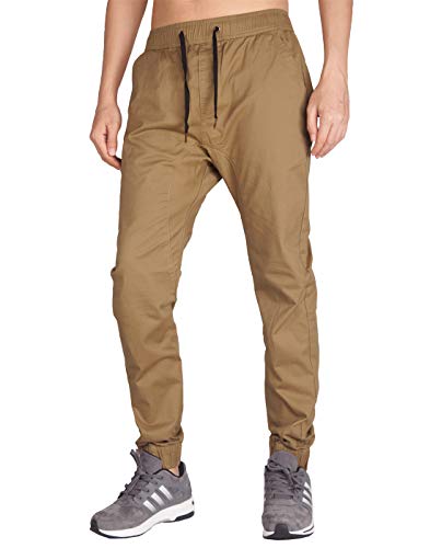 ITALY MORN Jogger Pantalones para Hombre Khaki Chino para el Trabajo Baggy (XL, Caqui Oscuro)