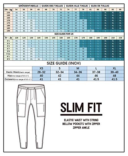 ITALYMORN Pantalon Cargo Hombre Skinny Chandal con Múltiples Bolsillos (S, Armada Azul)