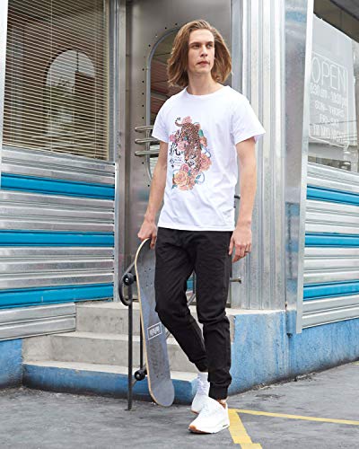 ITALYMORN Pantalon Chinos Hombre Negros Rectos Pants con Puños Elásticos Skinny Fit para Trabajo 30 Negro