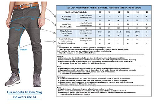 ITALYMORN Pantalones Jogger Chinos Hombres Rojo Pare Trabajo (36, Borgoña)