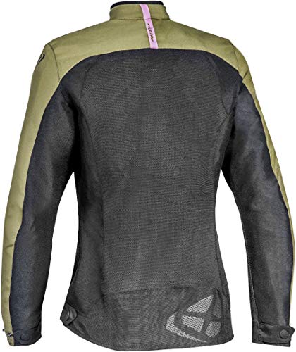 Ixon, Chaqueta de moto Orion para mujer, color negro, caqui rosa, M