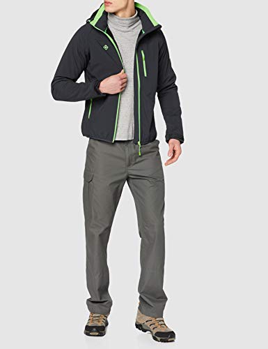 Izas Minto Chaqueta Softshell, Hombre, Gris Cerámica / Verde, XL