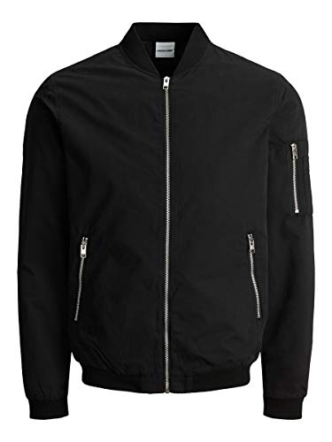 Jack & Jones Jjerush Bomber Noos Chaqueta, Negro, S para Hombre