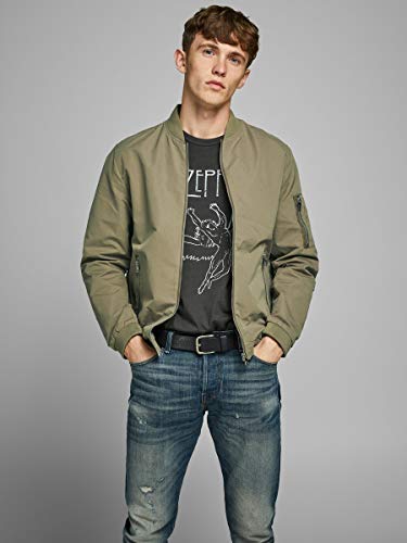 Jack & Jones Jjerush Bomber Noos Chaqueta, Verde Oscuro, L para Hombre