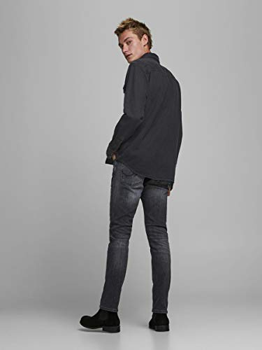 Jack & Jones Jjesheridan Shirt L/s Camisa Vaquera, Negro (Black Denim Fit:Slim), Small para Hombre