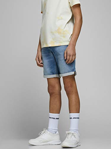 Jack & Jones Junior Jjirick Jjicon Shorts GE 003 I.k STS Jr Pantalones Cortos de Jean, Mezclilla Azul, 164 para Niños