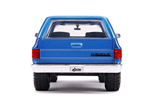 Jada compatible con Chevrolet Blazer K5 1980 azul con llantas adicionales, modelo 1:24 Toys