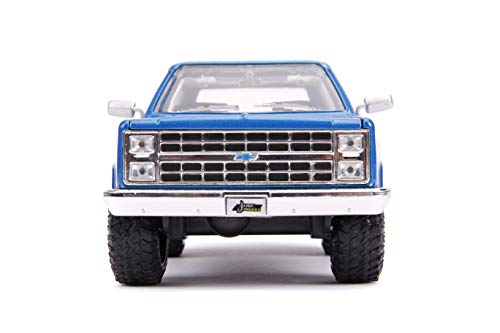 Jada compatible con Chevrolet Blazer K5 1980 azul con llantas adicionales, modelo 1:24 Toys