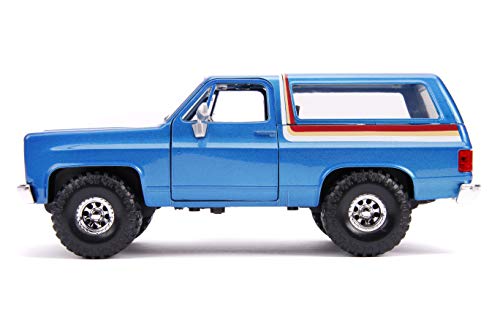 Jada compatible con Chevrolet Blazer K5 1980 azul con llantas adicionales, modelo 1:24 Toys