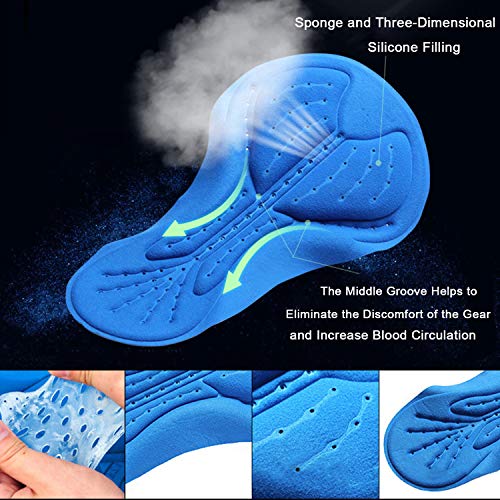 JEPOZRA Pantalones de Ciclismo de Invierno para Hombre, Largos con Acolchado de Gel 4D, para Bicicleta de montaña, Transpirables, de compresión, térmicos, Pantalones Deportivos (Negro, XXL)