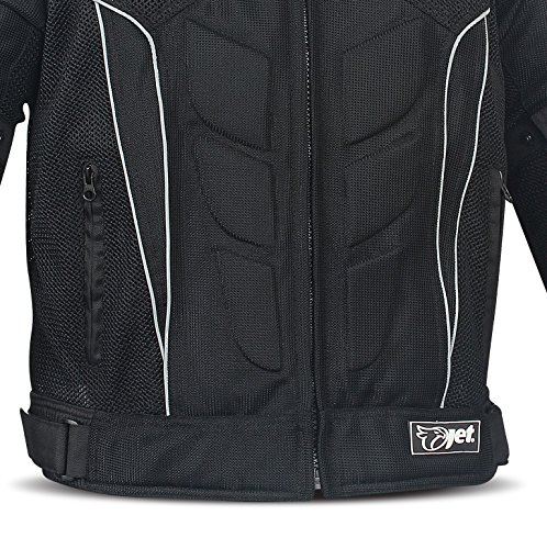 JET Chaqueta de moto motocicleta chaqueta con armadura malla noir