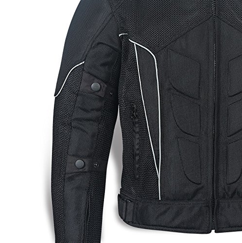 JET Chaqueta de moto motocicleta chaqueta con armadura malla noir