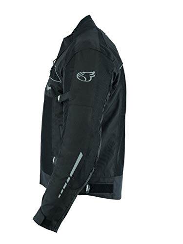 JET Chaqueta Moto Hombre Verano con Armadura Malla Air Flow COLT (Negro, L (EU 50-52))