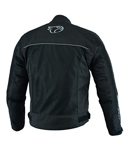 JET Chaqueta Moto Hombre Verano con Armadura Malla Air Flow COLT (Negro, L (EU 50-52))