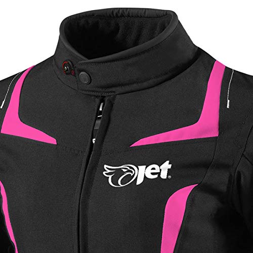 JET Chaqueta Moto Mujer Textil Impermeable con Armadura (Rosa, 4XL (ES 48-50))