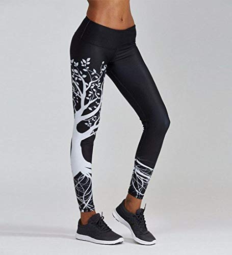 JFAN Pantalones de Yoga Mujer Patrón de árbol Leggings Mujer Pilates Pantalones de Chándal de Jogging Holgados Pantalones Deportivos Push Up Leggings Athletic Fitness