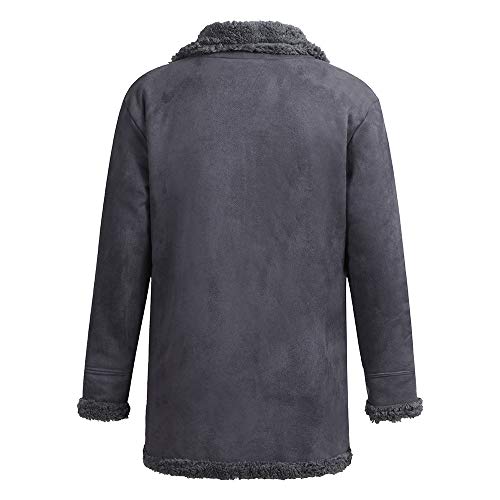 JiaMeng Chaqueta de Piel de Oveja de Invierno Abrigo de Lana cálida con Forro de imitación de Cordero de montaña Chaquetas Militar Cazadora para Hombre cálido Grueso Vintage