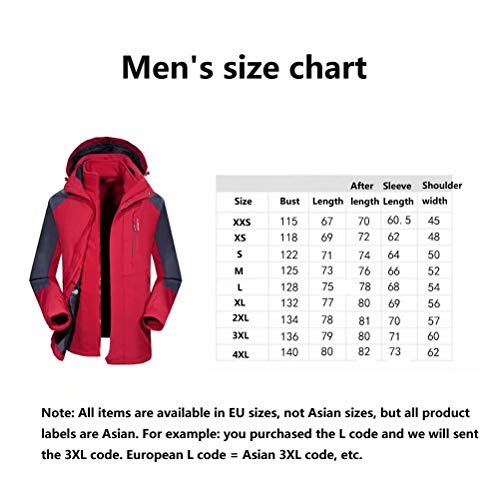 JIANYE Chaqueta Montaña Mujer Hombre Chaqueta Trekking Transpirable Chaqueta Nieve 3 en 1 Chaqueta Softshell Verde 3XL
