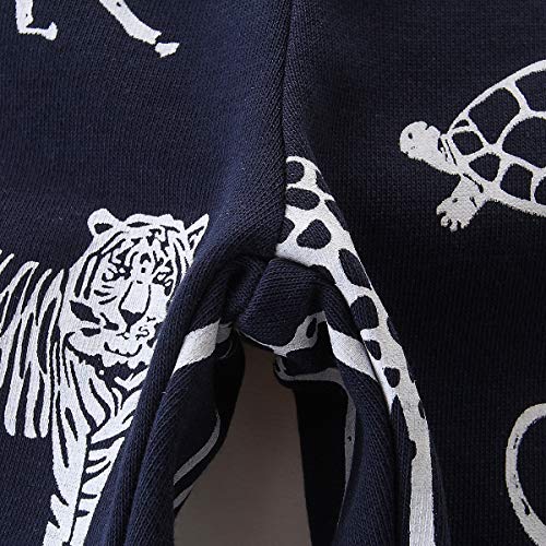 JinBei Pantalón Niño Deportivos Algodon Cordón Ajustable Cinturón Tigre Tortuga León Negro Pantalones Largos Deporte Termicos Bolsillo Elasticos Escuela Jogger Pantalones 2 3 4 5 6 7 Años
