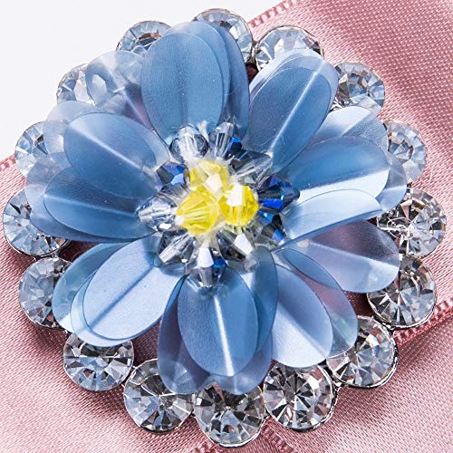 JiuErDP Europa y los Estados Unidos exageraron Grande del Arco Broche de Gama Alta Lentejuelas de Diamante listados de Moda Femenina Broches y alfileres (Color : Pink)