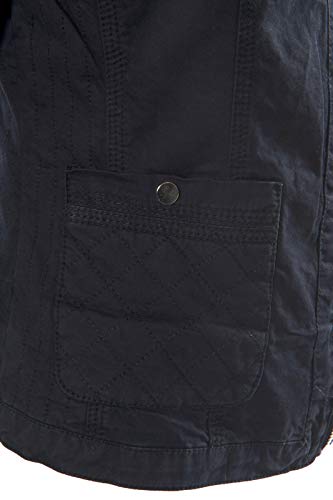JOPHY & CO. Chaqueta corta de mujer 100% algodón con bolsillos, cremallera, sin cuello (cód. 33120) Negro S