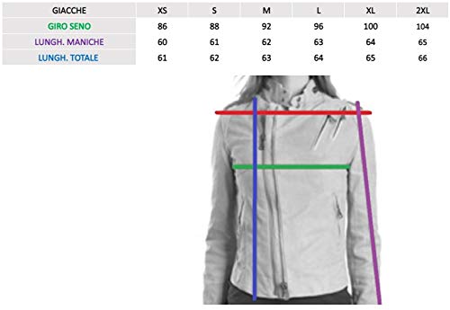 JOPHY & CO. Chaqueta corta de mujer 100% algodón con bolsillos, cremallera, sin cuello (cód. 33120) verde militar S