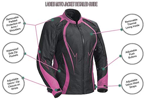 Juicy Trendz chaqueta de la motocicleta jugosa Trendz de cuero resistente al agua la mujer del agua blindado Cordura textiles motocicleta