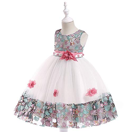K-youth Vestidos De Fiesta para Niñas Elegantes Vestidos para Niñas Bebes Ropa Niña Tutú Princesa Bordado Flor Encaje Vestido de Niña Barata En Oferta Moda Vestido Bebe Niña Bautizo(Rosa, 1-2 años)