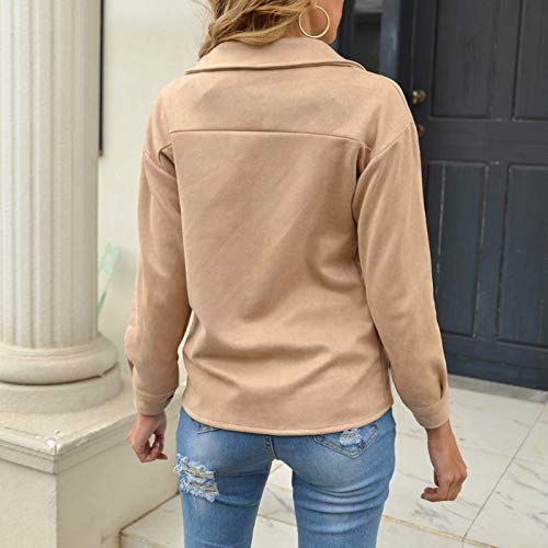 Katenyl Ropa de calle informal de color sólido para mujer Abrigo regular Chaqueta europea y americana de un solo pecho, cálida y cómoda con bolsillos S