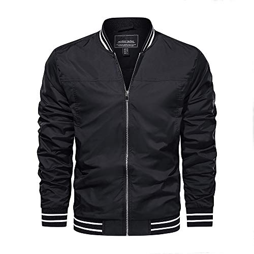 KEFITEVD - Bomber deportiva ligera para hombre, diseño inspirado en el béisbol, ideal para primavera o verano, con bolsillos