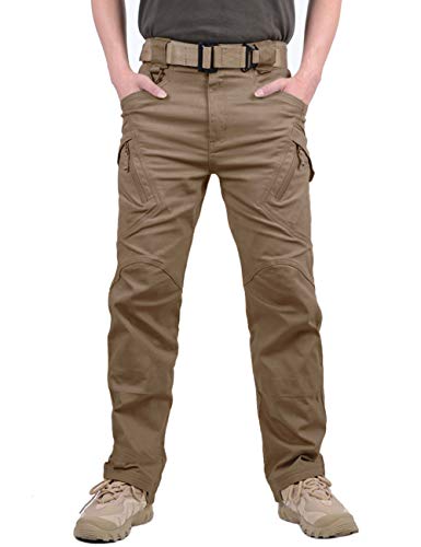 KEFITEVD Pantalones para Exteriores Pantalones Militares para Hombres Pantalones Cargo Pantalones de Trabajo tácticos para Exteriores Marrón 36