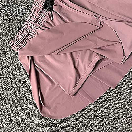 Keiki Kona Shorts para mujer Solid Fashion Lace-up Ruffle Soft Workout Shorts casuales, 2 in1 Flowy Fitness Shorts, Athletic Short Dry Quick Dry Gym Shorts Yoga de doble capa con bolsillo (Black,3XL)
