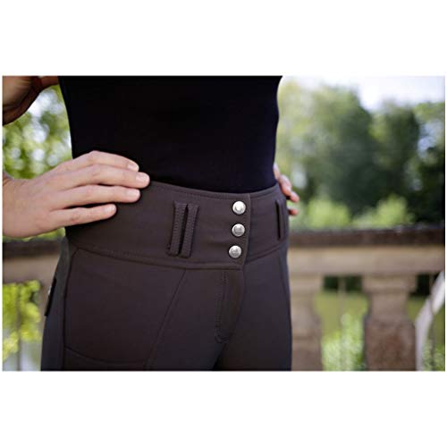 Kerbl Pantalones de equitación de Cintura Alta, Color Gris Oscuro, Talla 34