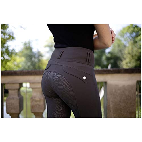 Kerbl Pantalones de equitación de Cintura Alta, Color Gris Oscuro, Talla 34