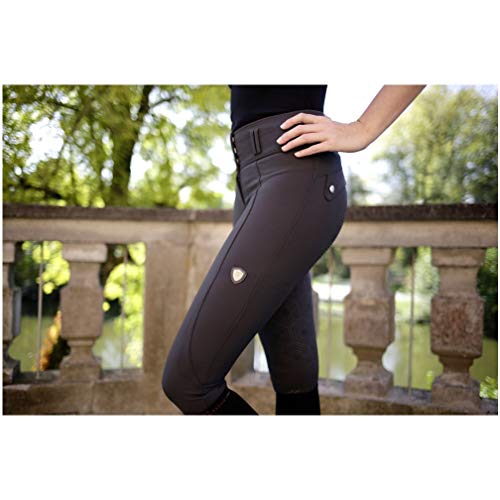 Kerbl Pantalones de equitación de Cintura Alta, Color Gris Oscuro, Talla 34