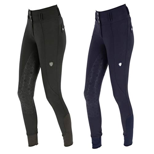 Kerbl Pantalones de equitación de Cintura Alta, Color Gris Oscuro, Talla 34
