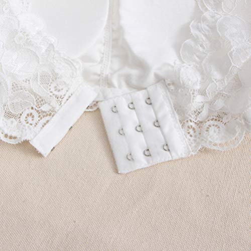 KESYOO 2 Piezas Sujetador Superior de Tubo de Encaje Floral para Mujer Sujetador sin Tirantes Bandeau Sujetadores sin Tirantes Envoltura Elástica sin Costuras (Blanco Y Negro)