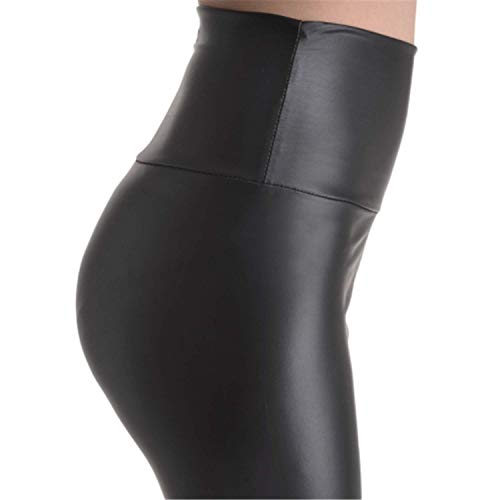 Keybella Mujer piel sintética de cintura alta Leggings (LS (medida de cintura 71-79 cm)