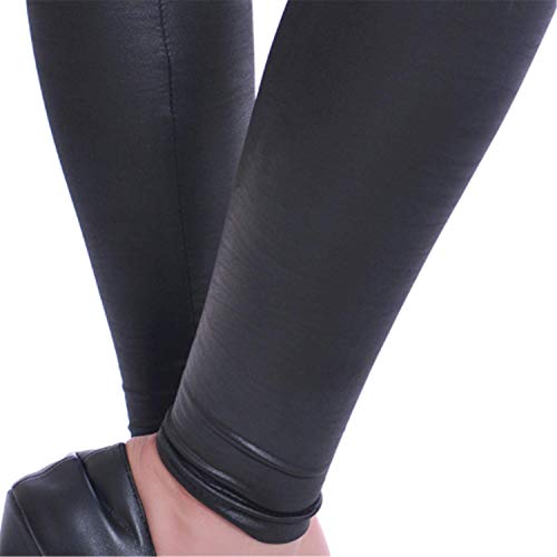 Keybella Mujer piel sintética de cintura alta Leggings (LS (medida de cintura 71-79 cm)