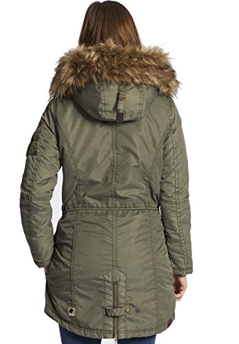 Khujo Halle Abrigo de Invierno Parka para Mujer Verde Oliva S