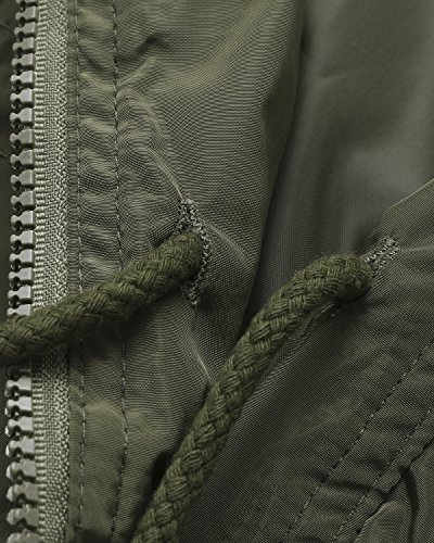 Kidsform Chaqueta Cortavientos para Mujer Ligera Impermeable Informal con Capucha Chaqueta con Bolsillos en la Capucha L-Army Green S