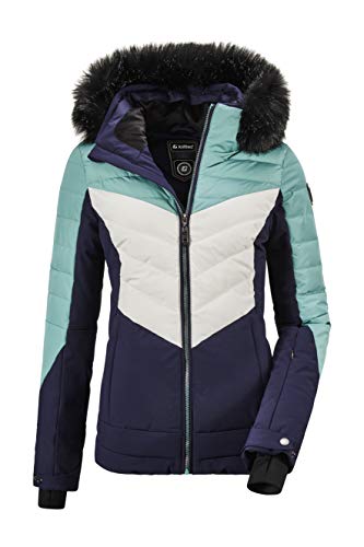 Killtec Atka WMN Quilted Ski Jckt A Chaqueta de plumón con Capucha Desmontable para la Nieve, Mujer, Azul Claro, 38